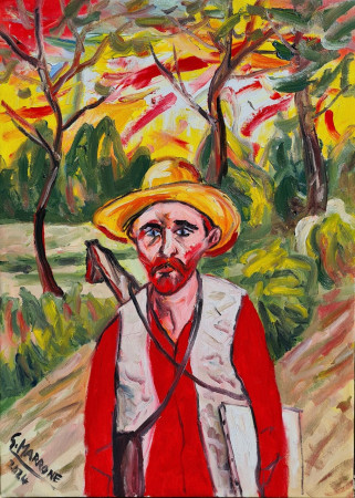 "Van Gogh va a dipingere" olio su tela-70x50; euro 350