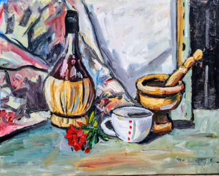 "Natura morta" olio su tela-50x40; euro 300