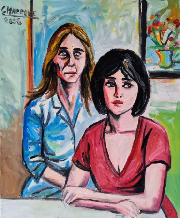 "Le due età" olio su tela-60x50; euro 300