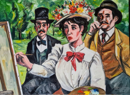 "La pittrice" olio su tela-55x75; euro 350 