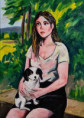 "Ragazza col cagnolino" olio su tela-70x50; euro 300