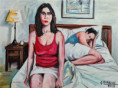 "La camera da letto" olio su tela-60x80; euro 400