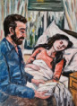 "La ragazza malata" olio su tela-75x55; euro 350 