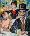 "Il Caffè-Concerto, omaggio a Manet" olio su tela-60x50; euro 300 